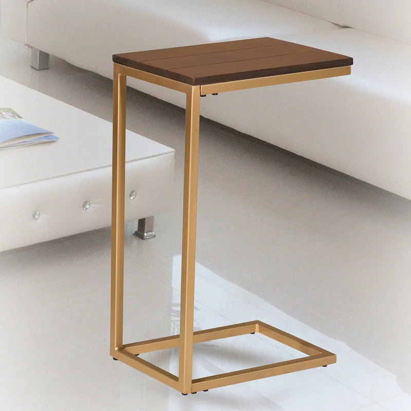 Table d'appoint Carolina Living Aggie C-Form - Plateau en chêne clair - Piètement en fer vieilli-36