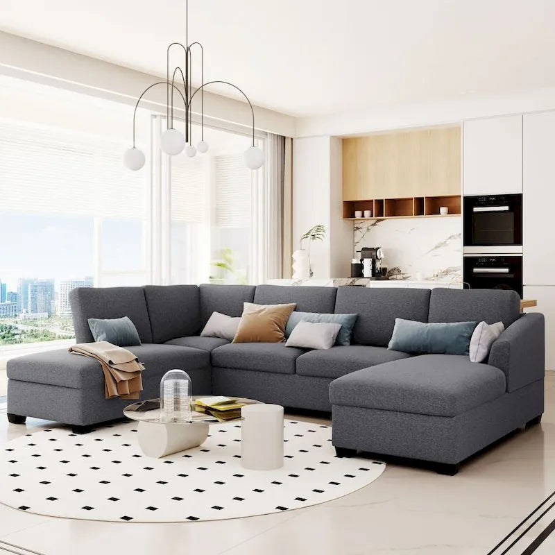 Canapé méridienne surdimensionné en forme de U moderne-7