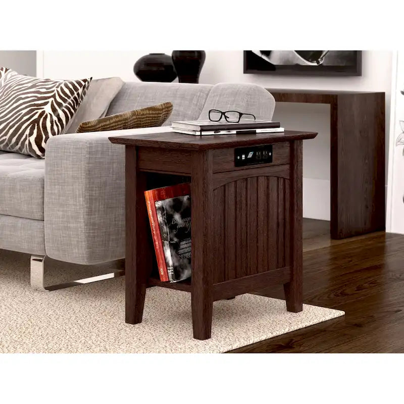 AFI Nantucket Chair Side Table with Built-in Charger