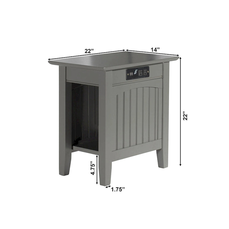 Table d'appoint AFI Nantucket avec chargeur intégré-12