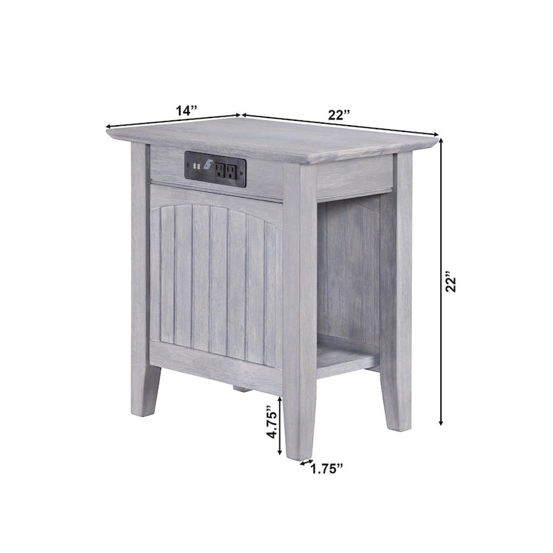 Table d'appoint AFI Nantucket avec chargeur intégré-16