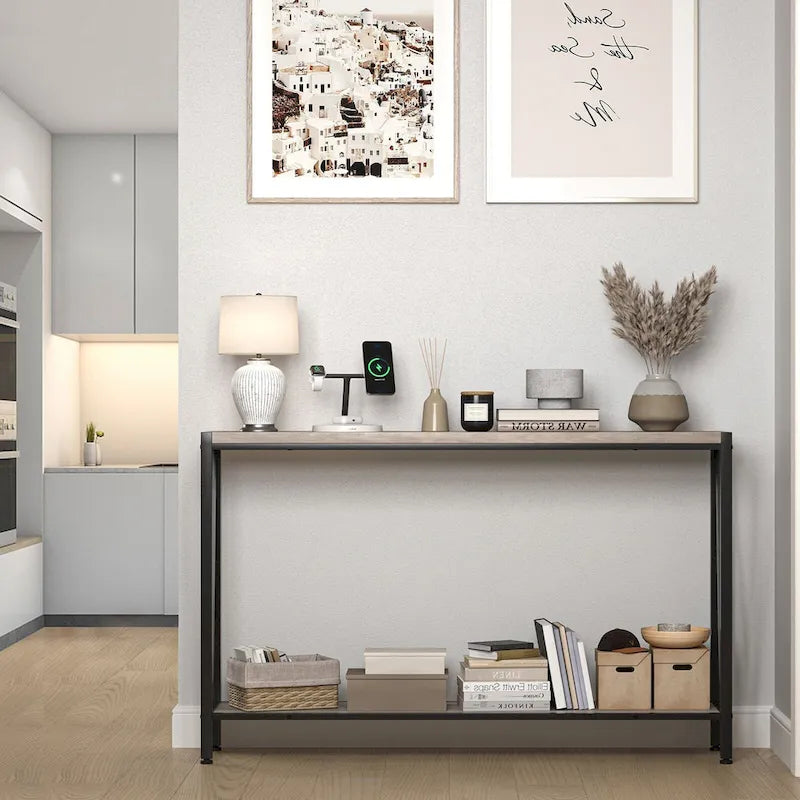 39.4 Table d'appoint derrière le canapé, table d'appoint étroite-12