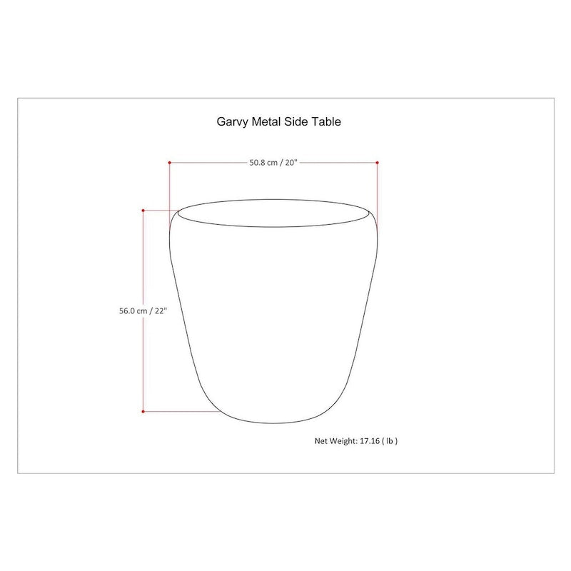 Table d'appoint industrielle WYNDENHALL Beaton, en métal, 51 cm de large, entièrement assemblée - 51 cm L x 51 cm P x 56 cm H-24
