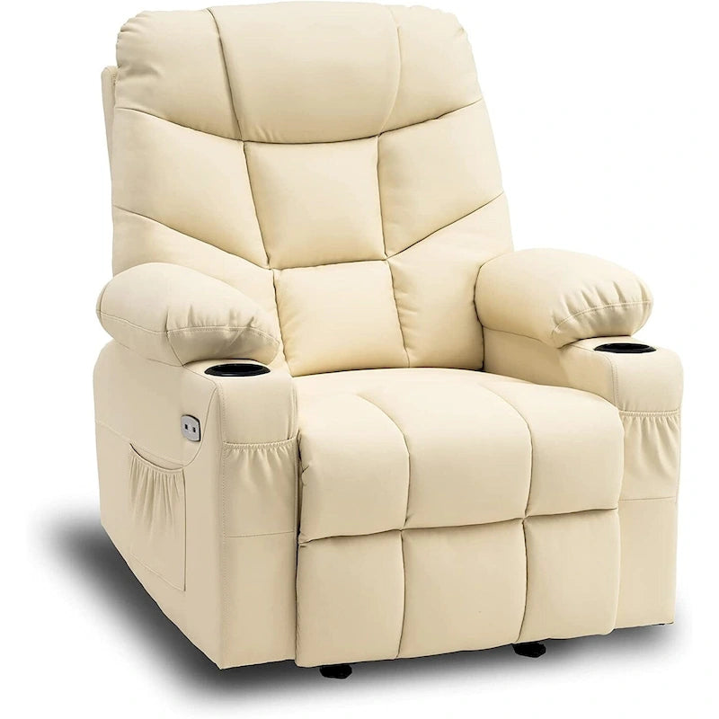 Fauteuil inclinable à bascule manuel MCombo avec ports USB, similicuir 8002-28