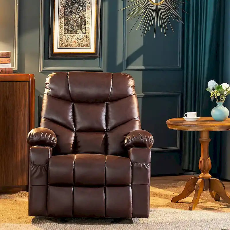 Fauteuil inclinable à bascule manuel MCombo avec ports USB, similicuir 8002-5