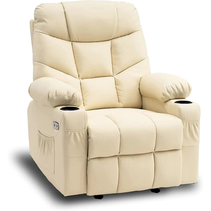 Fauteuil inclinable à bascule manuel MCombo avec ports USB, similicuir 8002-13