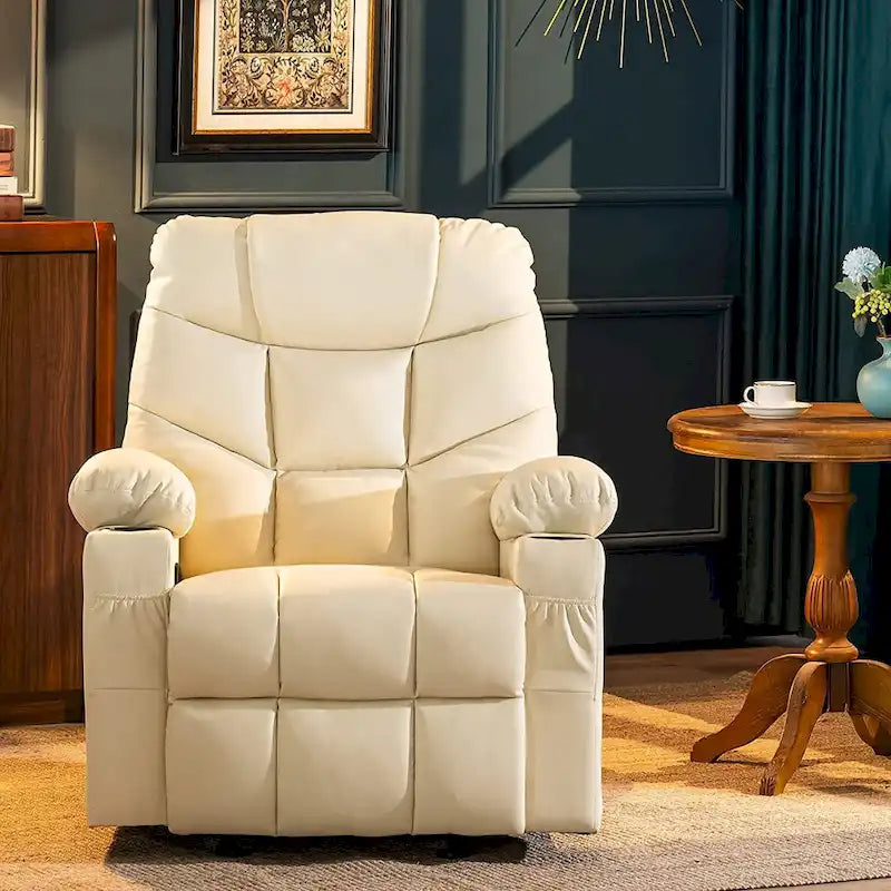 Fauteuil inclinable à bascule manuel MCombo avec ports USB, similicuir 8002-18