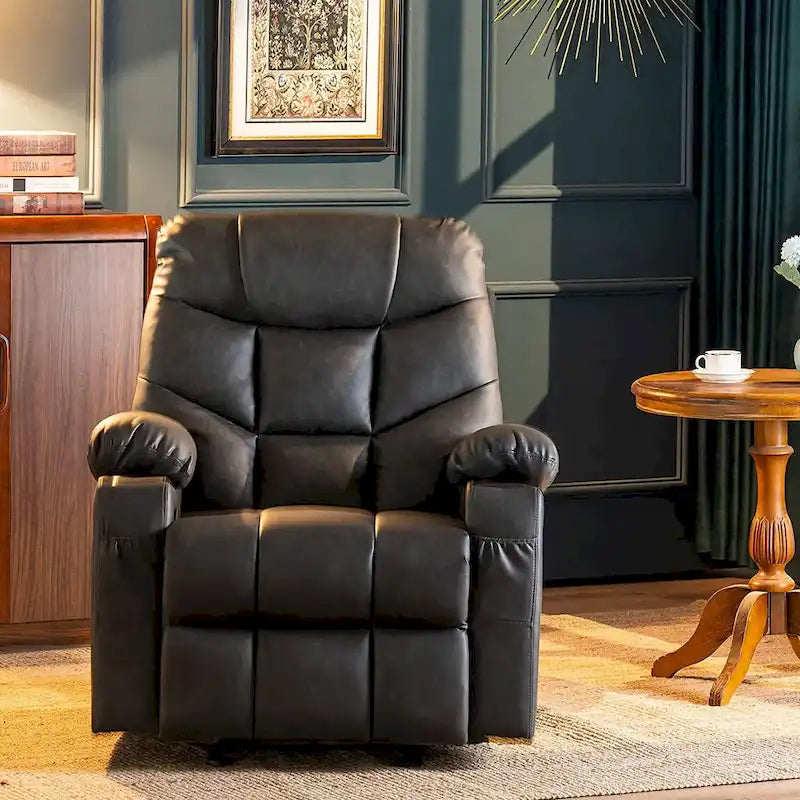 Fauteuil inclinable à bascule manuel MCombo avec ports USB, similicuir 8002-24