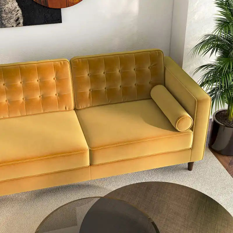 Canapé d'angle moderne en velours capitonné Ora pour salon-6