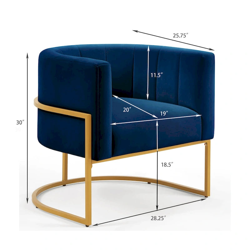 Fauteuil d'appoint avec pied en métal doré-22