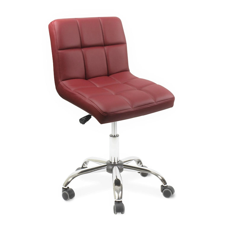 Chaise de bureau TOTO Home Office capitonnée, sans accoudoirs, coussin épais, hauteur réglable 48-64 cm, rouge moderne - Non disponible-7