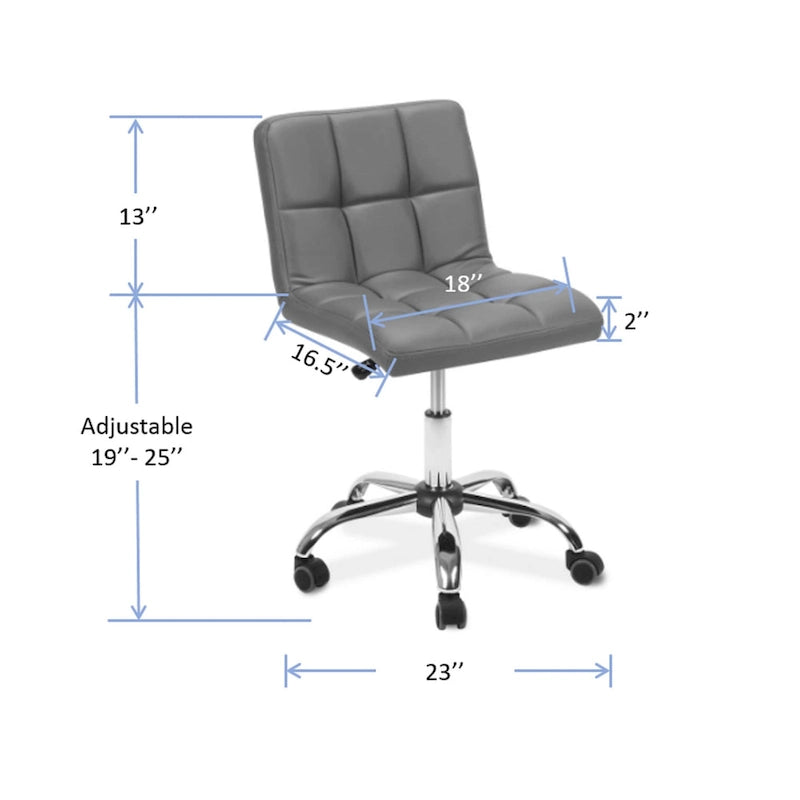 Chaise de bureau TOTO Home Office capitonnée, sans accoudoirs, coussin épais, hauteur réglable 48-64 cm, rouge moderne - Non disponible-2