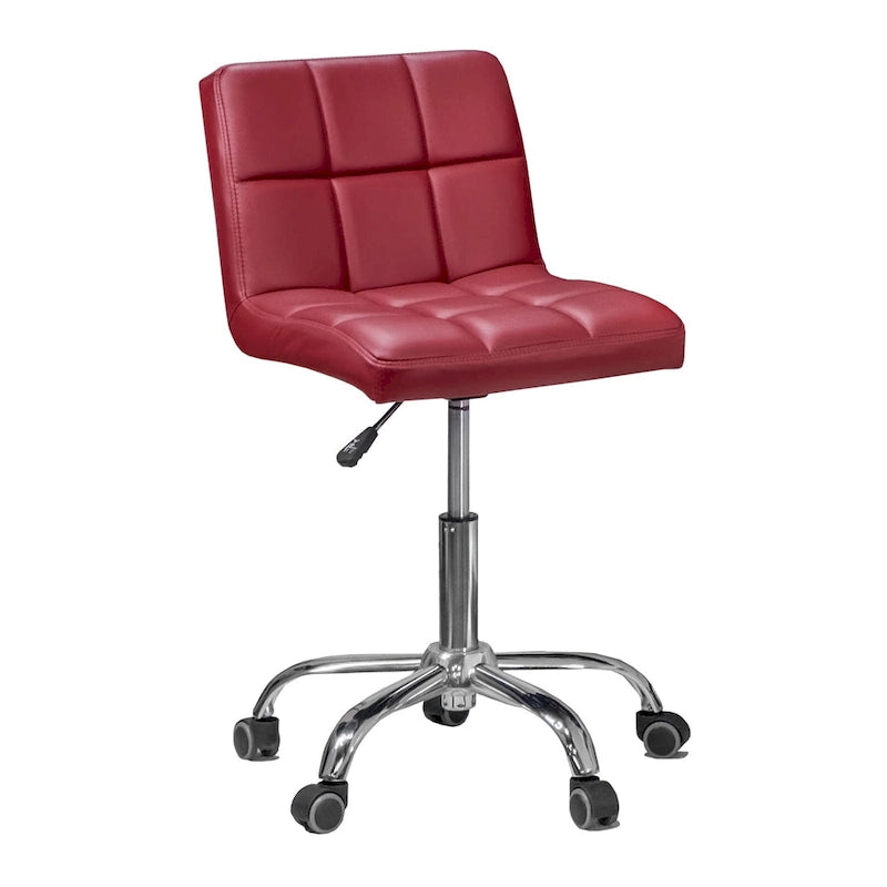 Chaise de bureau TOTO Home Office capitonnée, sans accoudoirs, coussin épais, hauteur réglable 48-64 cm, rouge moderne - Non disponible-4