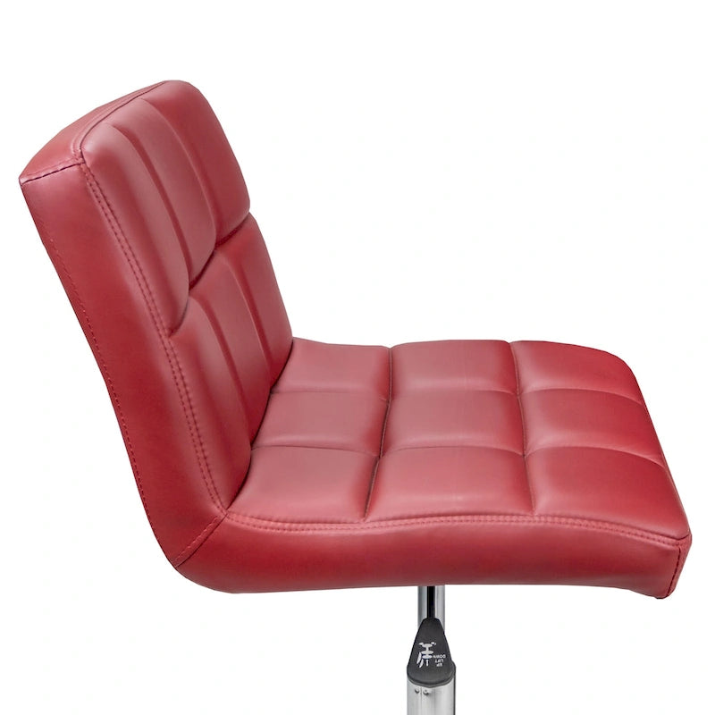 Chaise de bureau TOTO Home Office capitonnée, sans accoudoirs, coussin épais, hauteur réglable 48-64 cm, rouge moderne - Non disponible-5