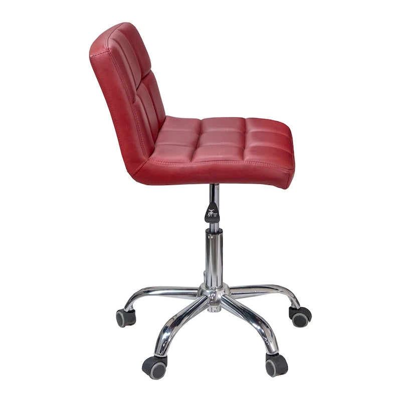 Chaise de bureau TOTO Home Office capitonnée, sans accoudoirs, coussin épais, hauteur réglable 48-64 cm, rouge moderne - Non disponible-6
