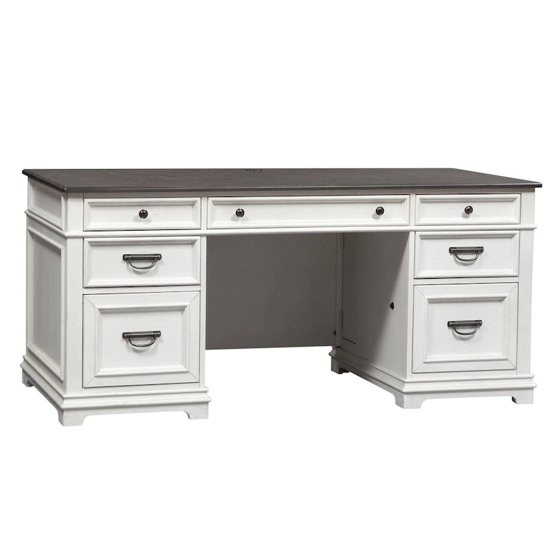 Bureau Allyson Park blanc anthracite brossé-2