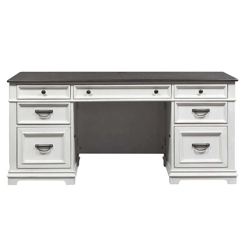 Bureau Allyson Park blanc anthracite brossé-3