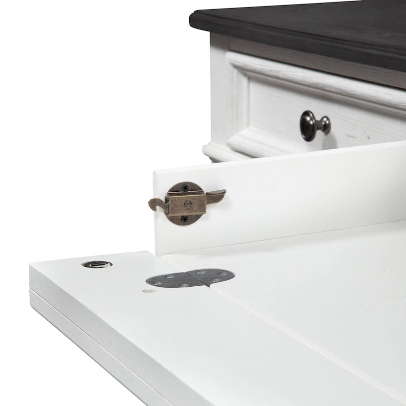 Bureau Allyson Park blanc anthracite brossé-9