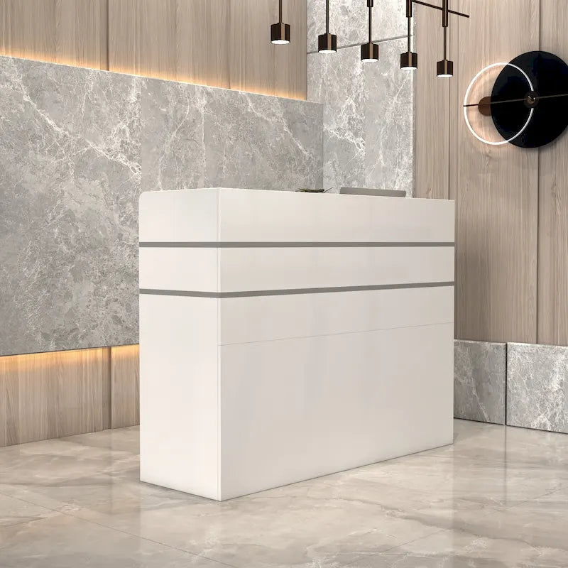 Bureau d'accueil à 3 tiroirs, table de réception, bureau d'ordinateur, espace de travail-32