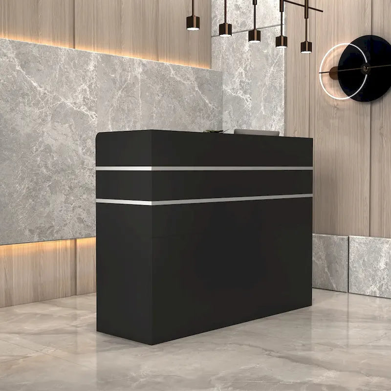 Bureau d'accueil à 3 tiroirs, table de réception, bureau d'ordinateur, espace de travail-12