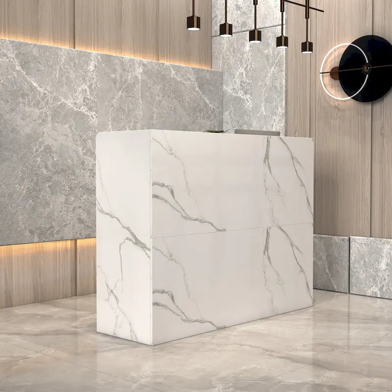 Bureau d'accueil à 3 tiroirs, table de réception, bureau d'ordinateur, espace de travail-23