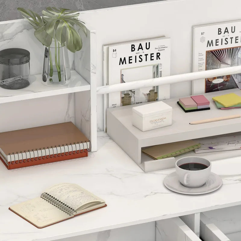 Bureau d'accueil à 3 tiroirs, table de réception, bureau d'ordinateur, espace de travail-28