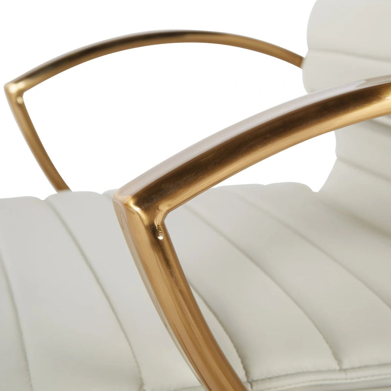 Fauteuil de bureau OSP Home Furnishings Gold Base à dossier mi-haut en similicuir, modèle mi-haut-37