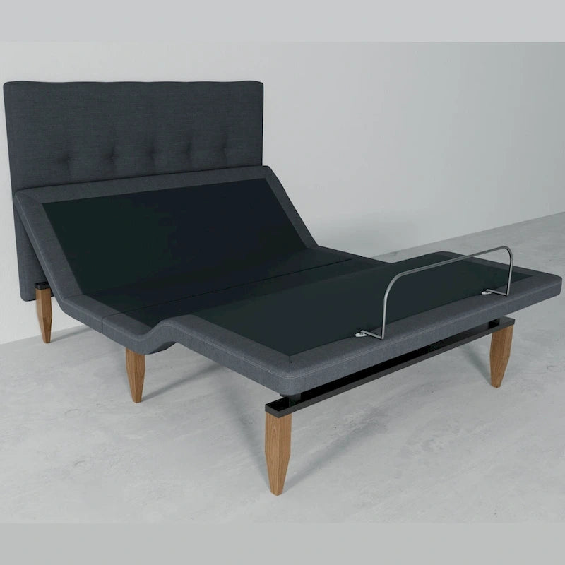 Sommier articulé Onetan avec tête de lit, télécommande sans fil, position zéro gravité, éclairage sous le lit, gris-5