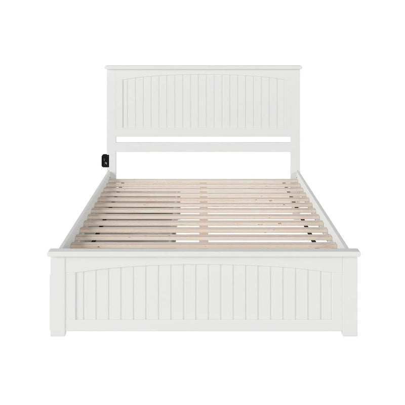 Lit plateforme Nantucket blanc Queen avec 2 tiroirs sous le lit-5