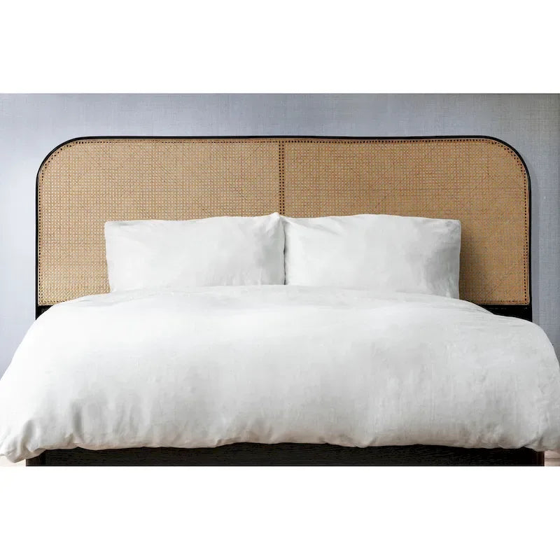 Tête de lit en rotin et teck des Indes orientales