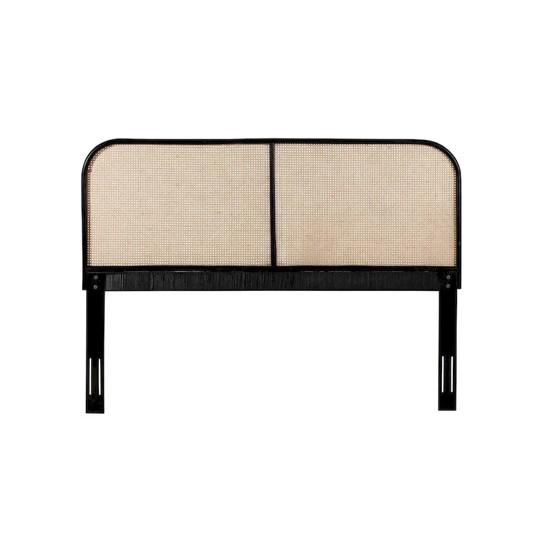 Tête de lit en rotin et teck des Indes orientales-7