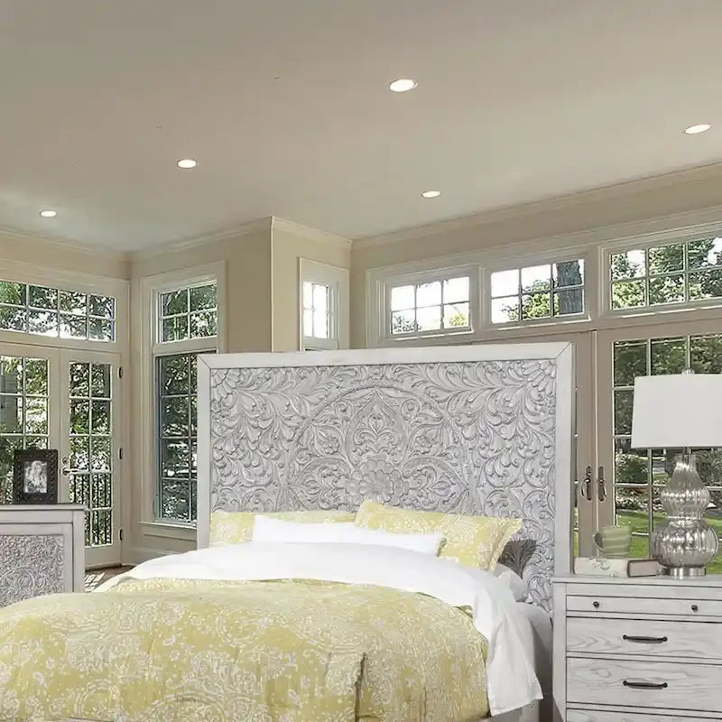 Tête de lit à panneaux Origins by Alpine Aria, coloris gris clair vieilli-5