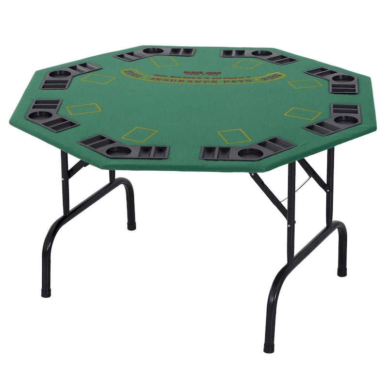 Table de poker octogonale pliable Soozier 48 pour 8 personnes avec porte-gobelets-2