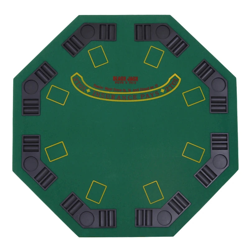 Table de poker octogonale pliable Soozier 48 pour 8 personnes avec porte-gobelets-6