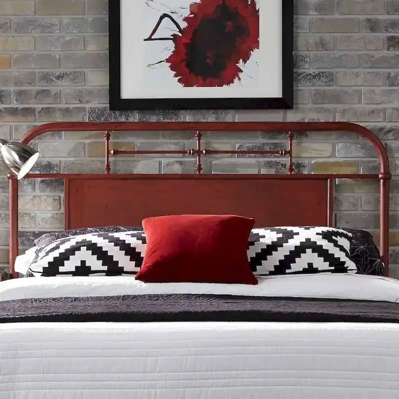 Tête de lit King en métal vieilli de la série Vintage-15