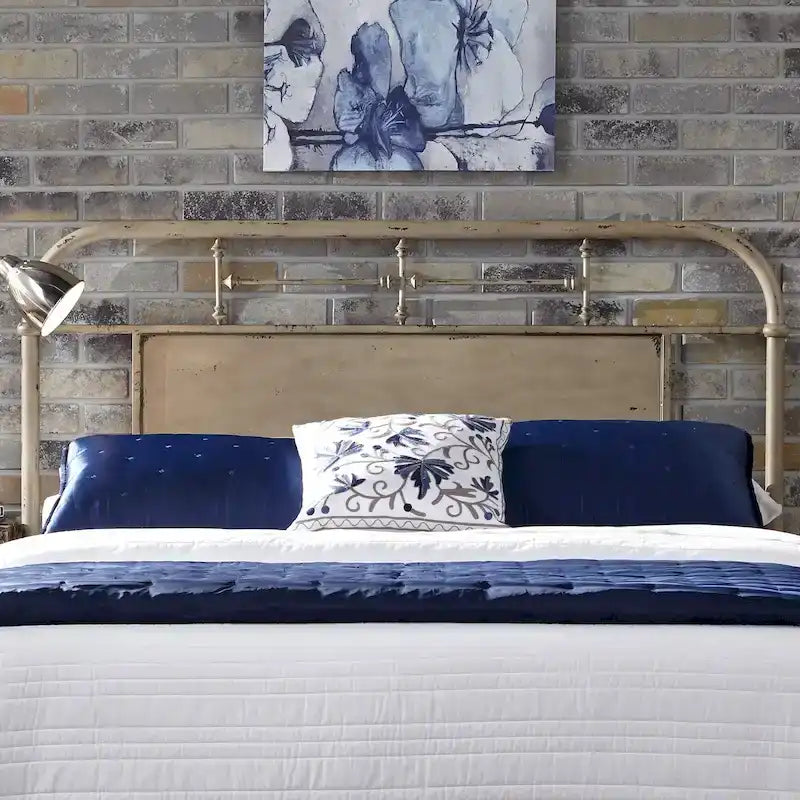 Tête de lit King en métal vieilli de la série Vintage-17