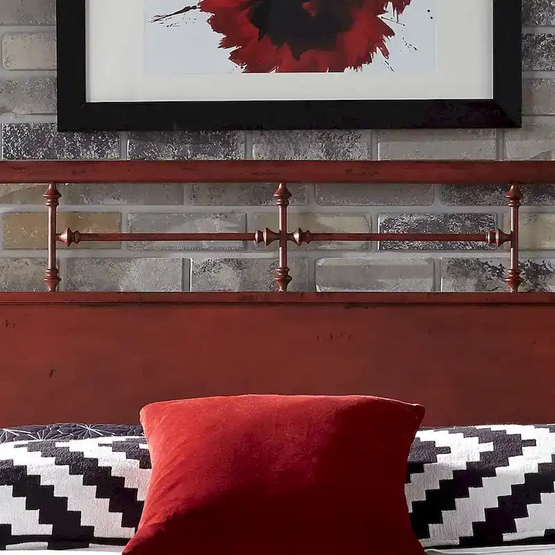 Tête de lit King en métal vieilli de la série Vintage-3