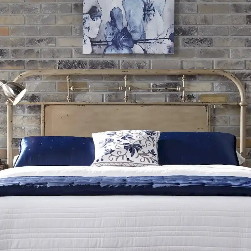 Tête de lit King en métal vieilli de la série Vintage-5