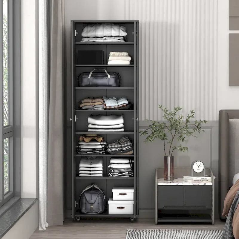 70.9Armoires Armoire Placard Meuble de rangement Meuble à chaussures Blanc/Noir-20