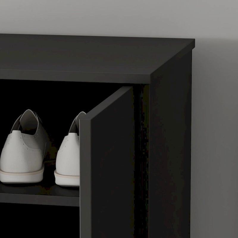 70.9Armoires Armoire Placard Meuble de rangement Meuble à chaussures Blanc/Noir-6