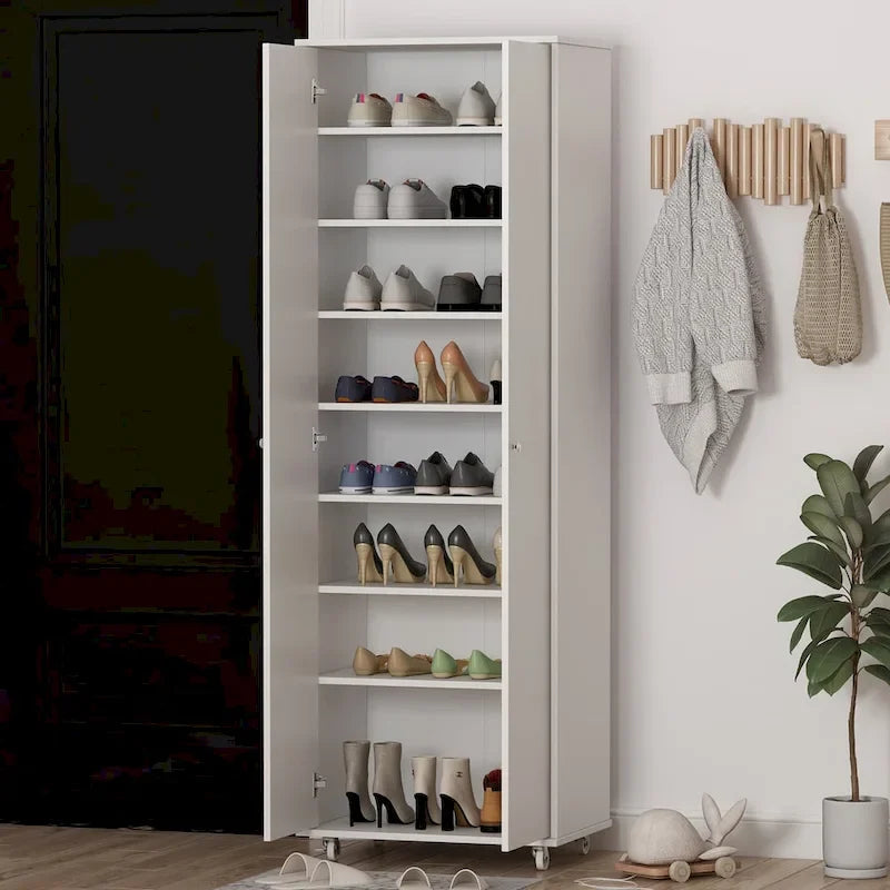 70.9Armoires Armoire Placard Meuble de rangement Meuble à chaussures Blanc/Noir-19