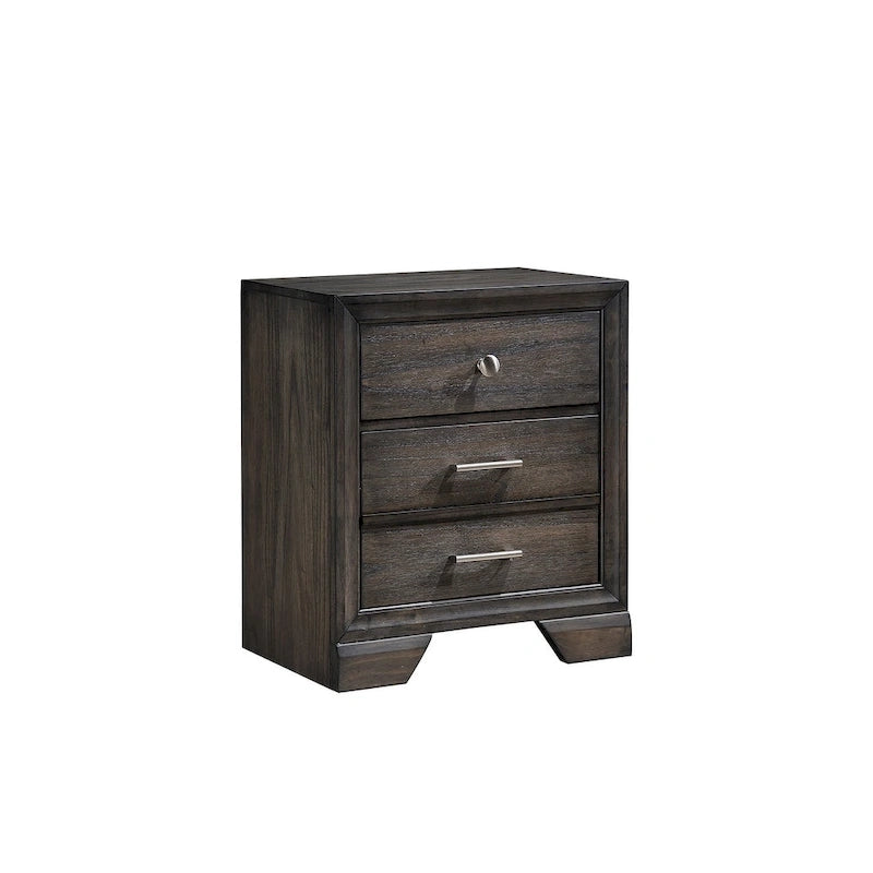 Ensemble de chambre à coucher Ayla 5 pièces avec plateforme en tissu gris et rangement-8