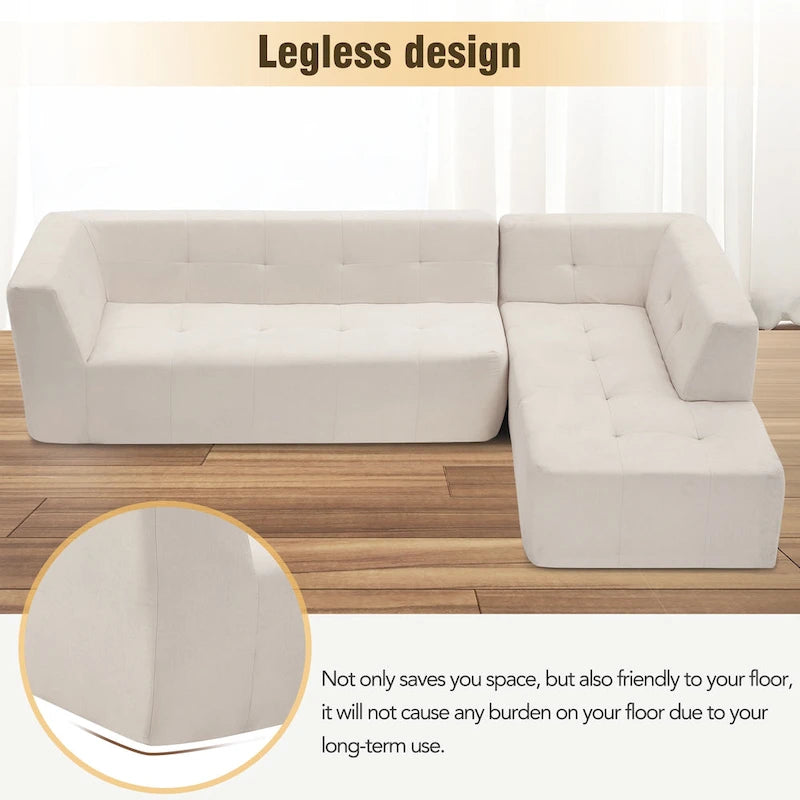 Ensemble de canapés modulables pour salon (110,2 x 72,8 cm), canapé moderne et minimaliste, canapé-lit rembourré pour salon et chambre.-5