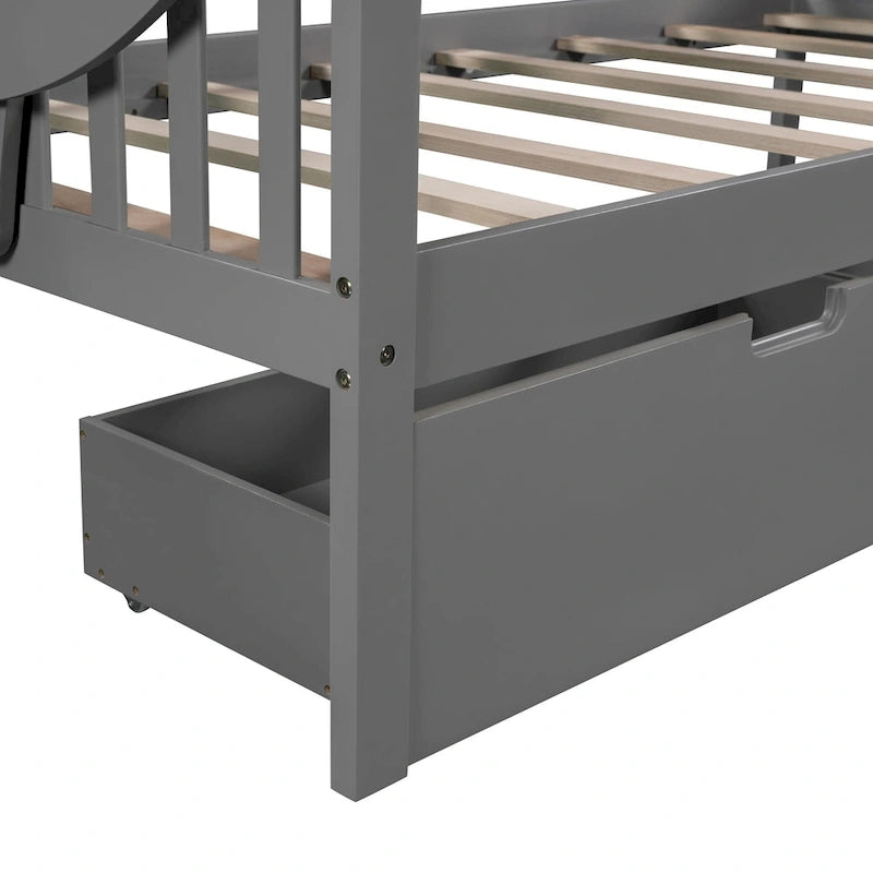 Lit de jour une place avec deux tiroirs, sommier à lattes en bois, couleur expresso-18