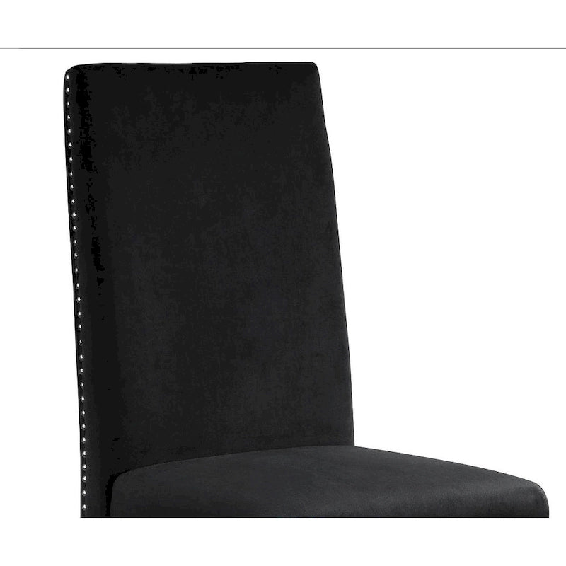 Chaise de salle à manger de qualité supérieure comprenant un dossier plissé, des clous décoratifs et des pieds chromés (lot de 2)-18