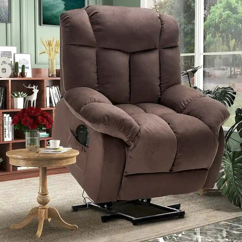 Fauteuil releveur électrique pour personnes âgées, mécanisme d'inclinaison robuste et sécurisé - Canapé en tissu pour salon-2
