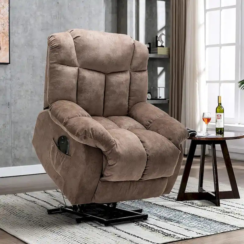 Fauteuil releveur électrique pour personnes âgées, mécanisme d'inclinaison robuste et sécurisé - Canapé en tissu pour salon-5
