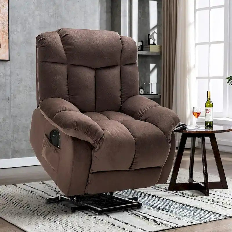 Fauteuil releveur électrique pour personnes âgées, mécanisme d'inclinaison robuste et sécurisé - Canapé en tissu pour salon-6