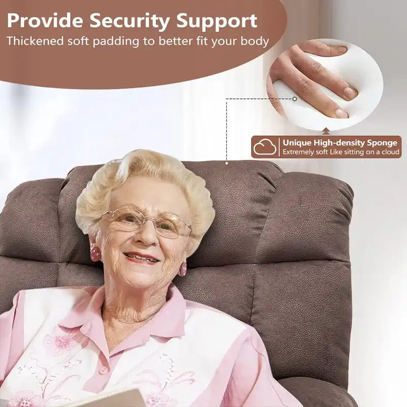 Fauteuil releveur électrique pour personnes âgées, mécanisme d'inclinaison robuste et sécurisé - Canapé en tissu pour salon-9