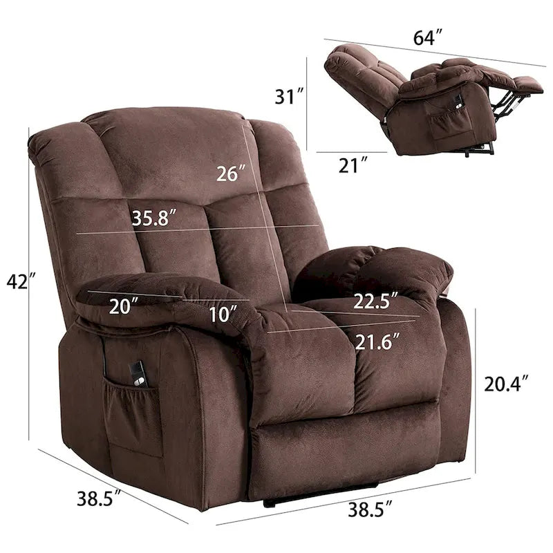 Fauteuil releveur électrique pour personnes âgées, mécanisme d'inclinaison robuste et sécurisé - Canapé en tissu pour salon-13